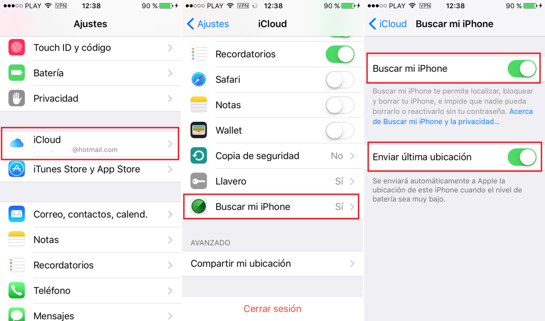 Configurar iPhone para localizarlo desde Mi cuenta de Google