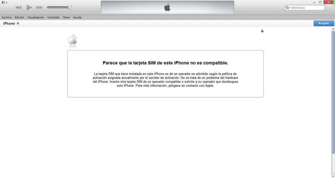 iPhone, SIM no valida, itunes, iphone 5s, sim bloqueada