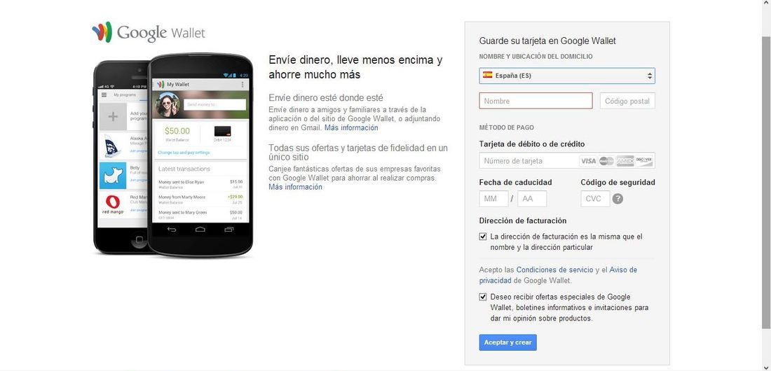 google Wallet, paypass, envio de dinero, pagos, tarjetas de credito, cuentas bancarias, Android, NFC, cuenta google Wallet