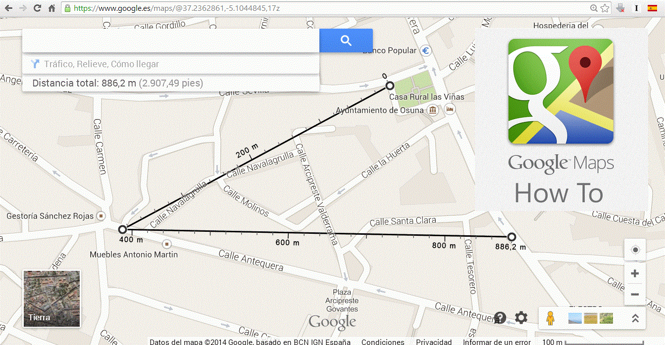 realizar la medición distancias Google Maps.