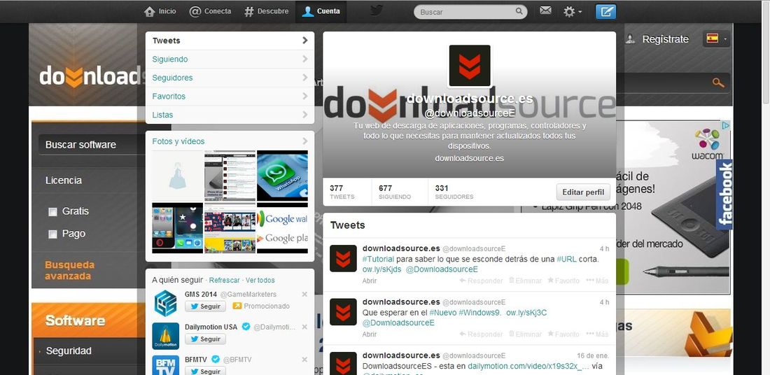 @DownloadsourceE, Cuenta Twitter, Twitter, Downloadsource.es