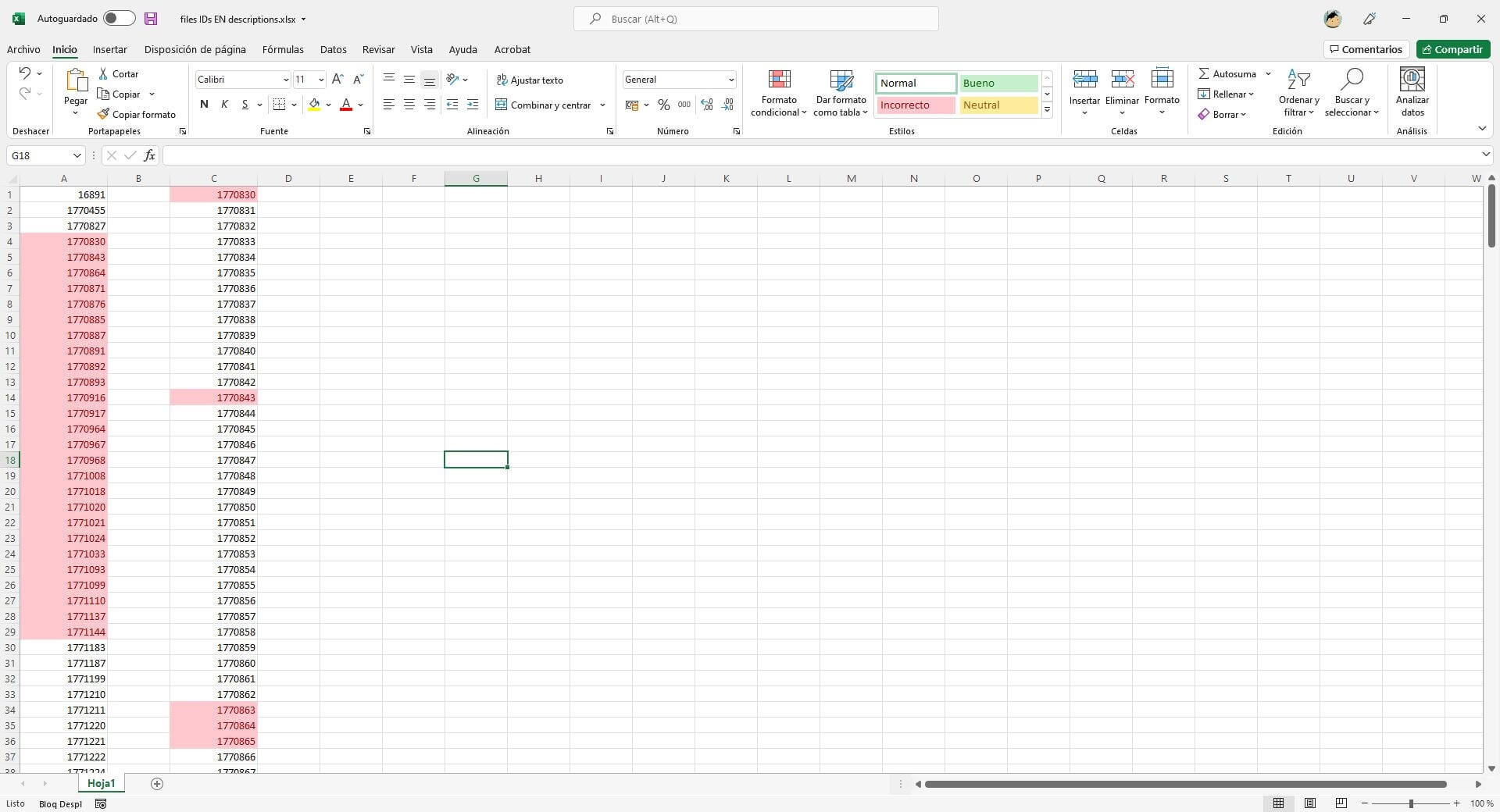 Pintar las celdas duplicadas en una hoja de calculo de Excel