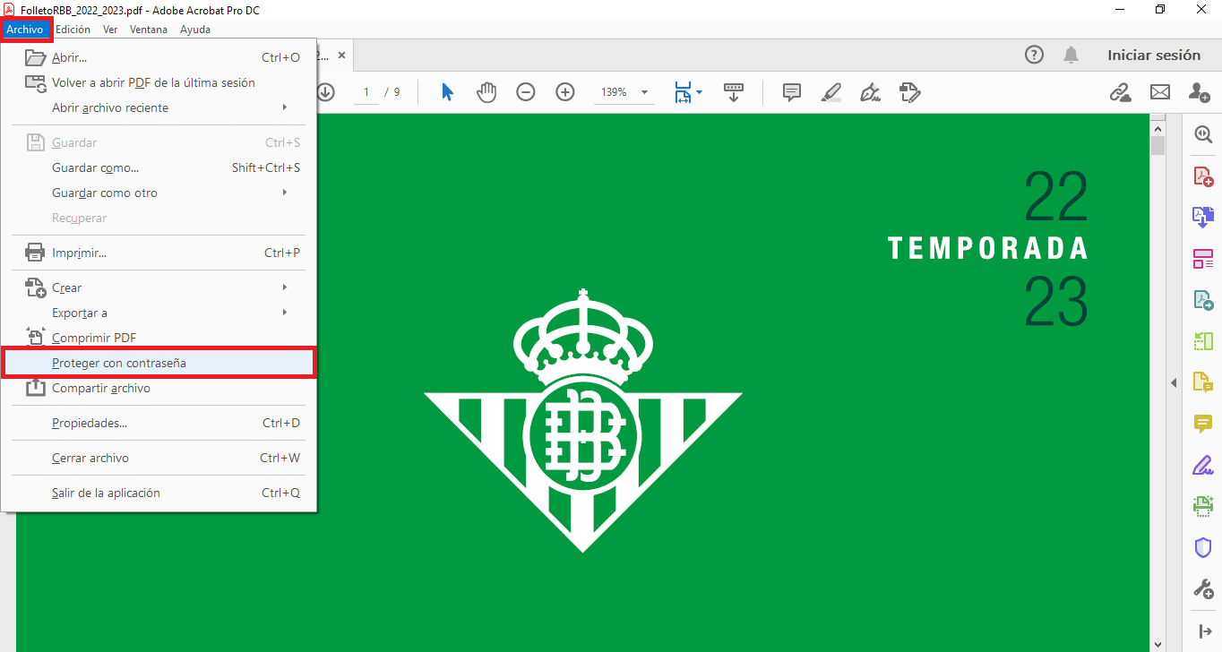 proteger la edicion de un pdf con contraseña