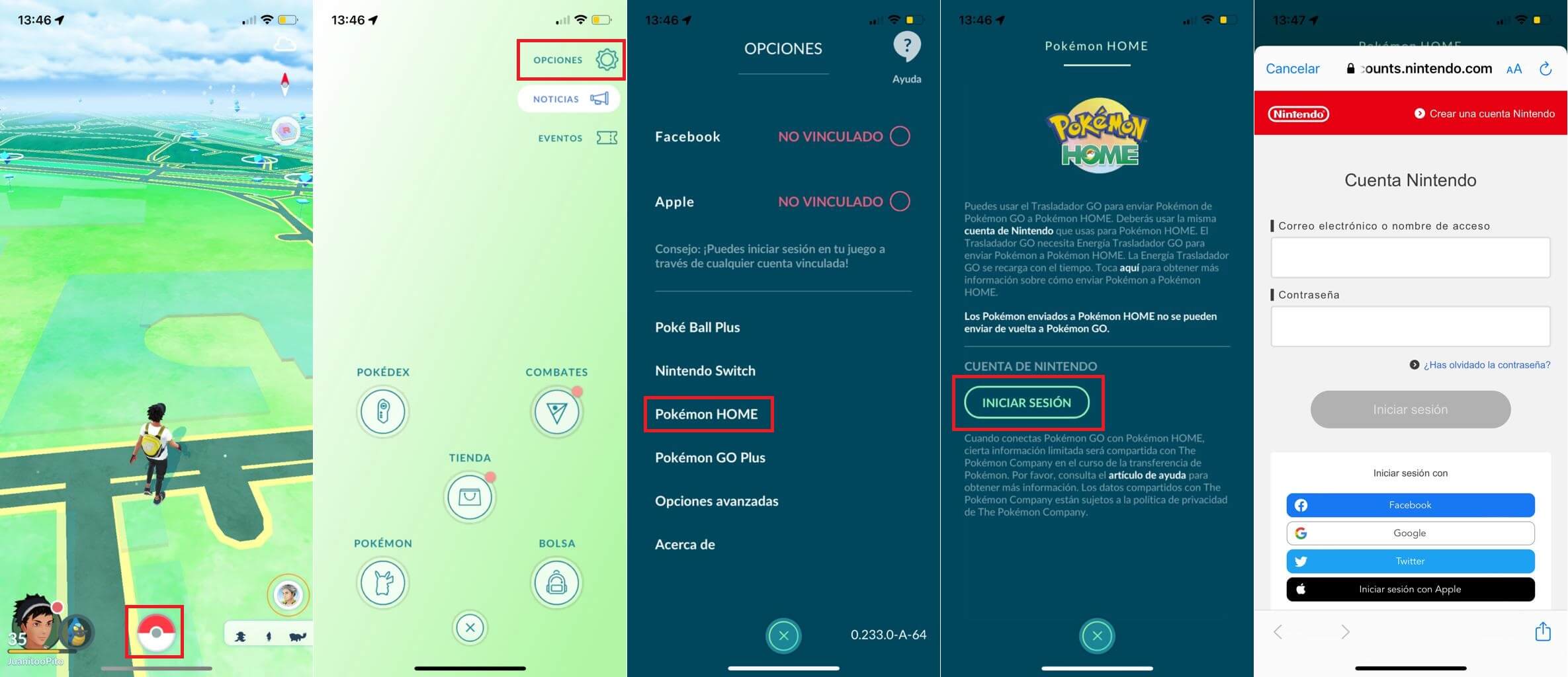 como vincular tu cuenta de Pokemon Home y Pokemon Go