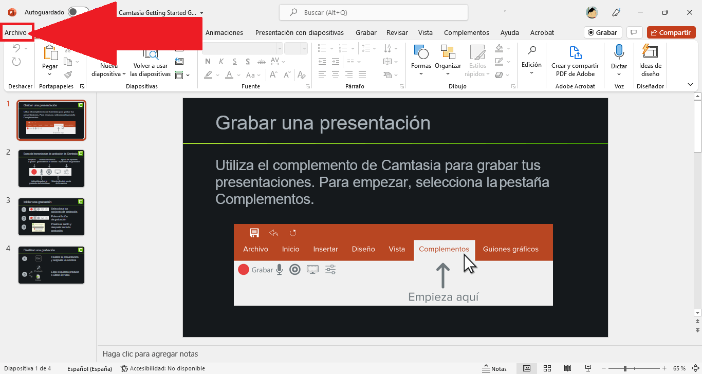 como convertir archivo PPT a MP4