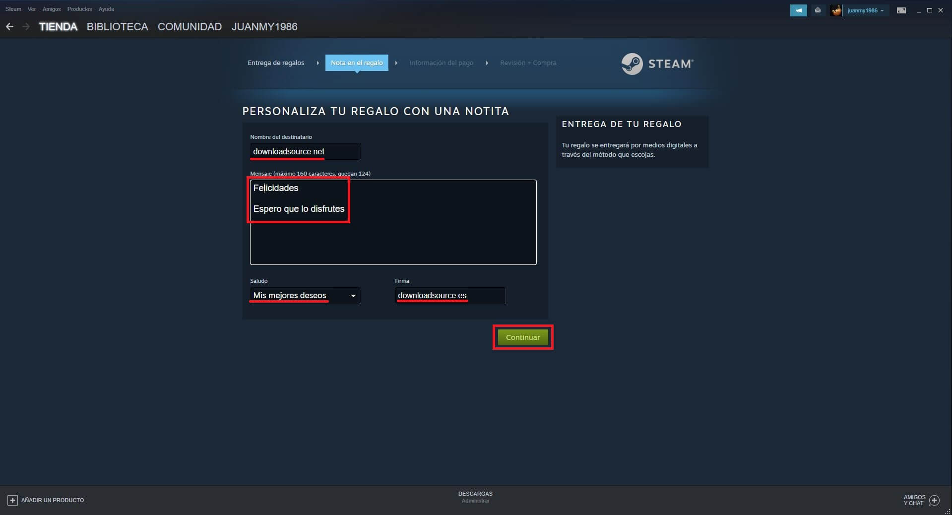 steam permite enviar videojuegos como regalos