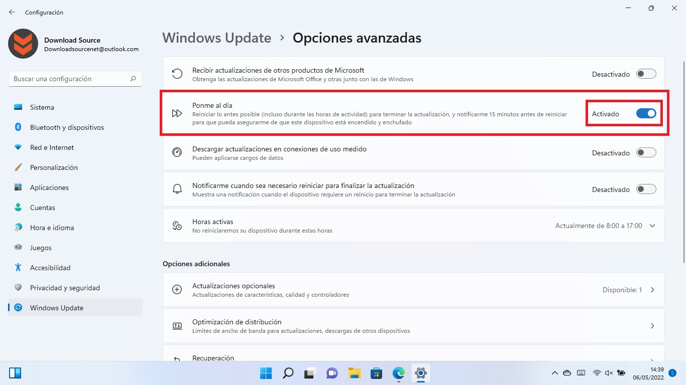 como actualizar rápidamente Windows 11 con la opción Ponme al dia