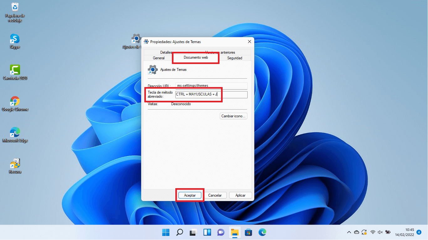 puedes acceder a un ajuste especifico de windows 11 con un atajo de teclado