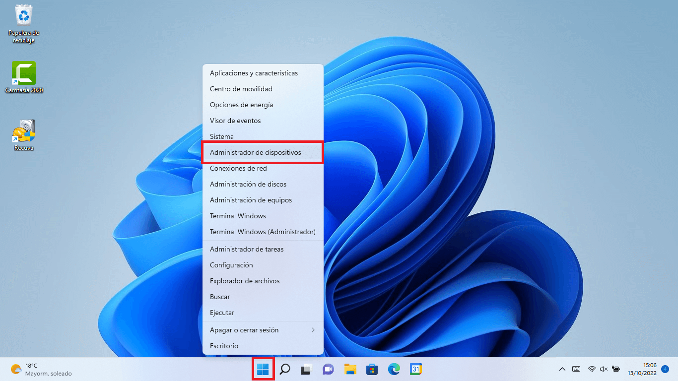 como mostrar los dispositivos del administrador de dispositivos de Windows 11