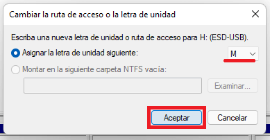 windows 11 como cambiar la letra de una memoria