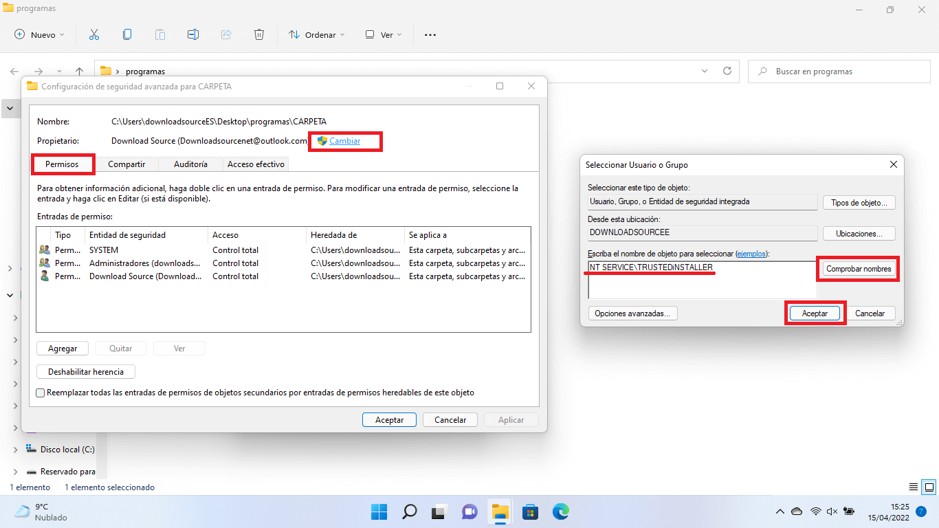 como impedir el acceso a una carpeta de windows 11