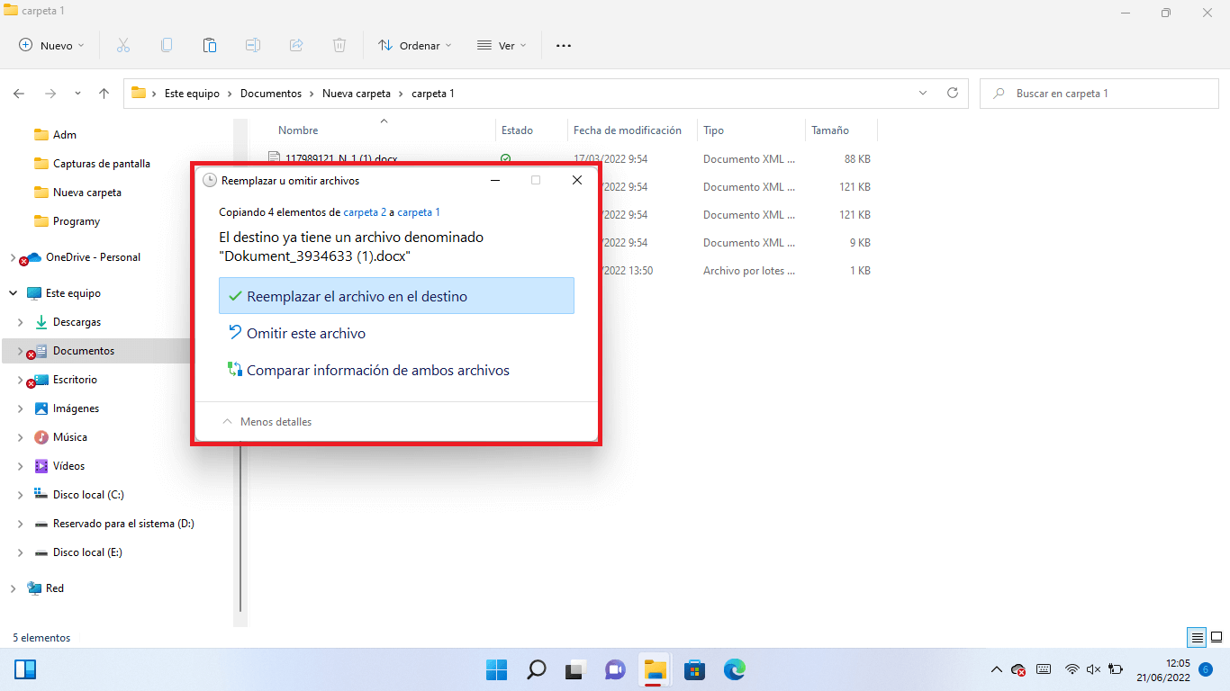 como combinar carpetas y su contenido en windows 11