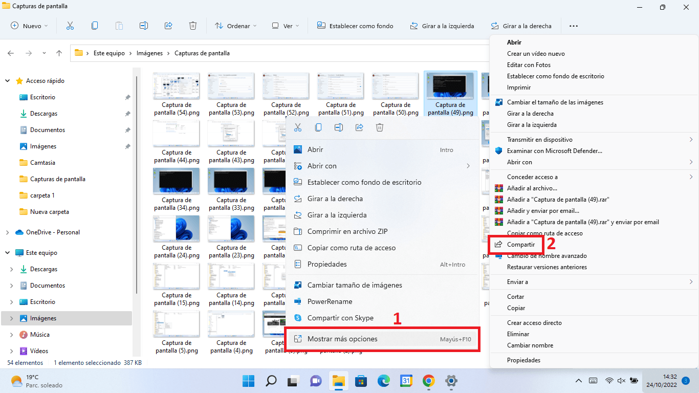 Windows 11 como compartir archivos usando la función uso compartido en proximidad