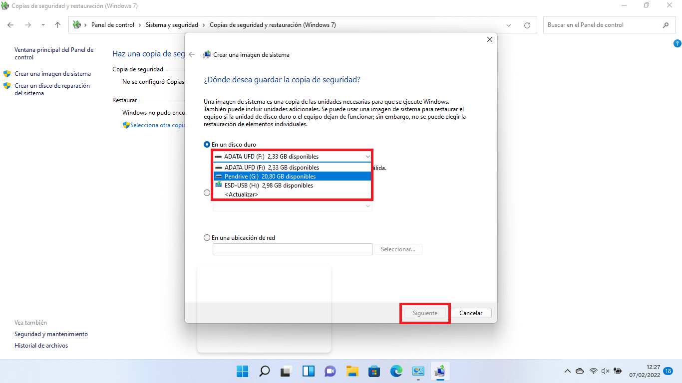crea una copia de seguridad completa de windows 11