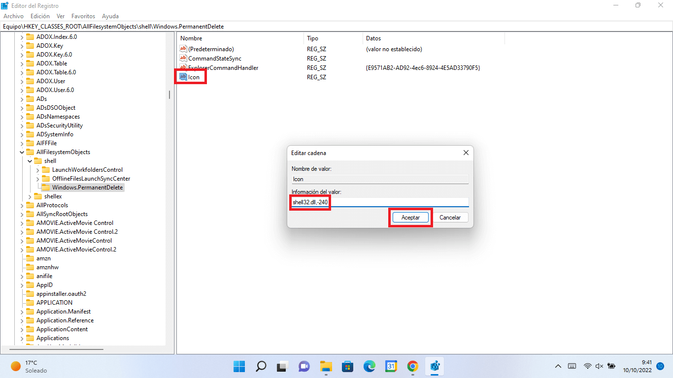 menu contextual de windows 11 con la opción Eliminar Permanentemente