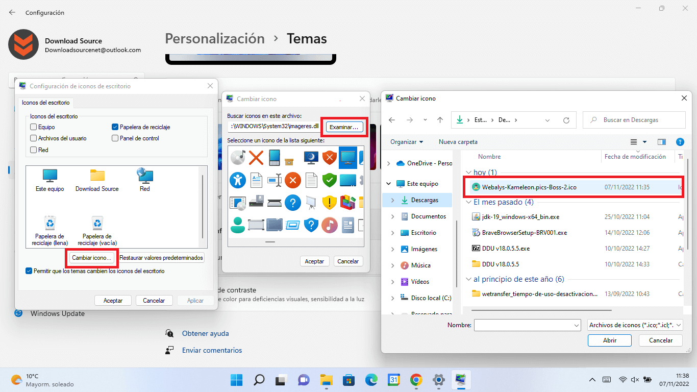 cambiar los iconos predeterminados de usuarios de Windows 11 