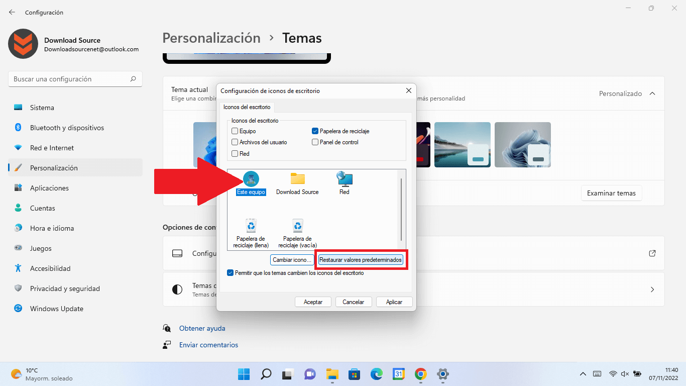 como personalizar los iconos de Windows 11