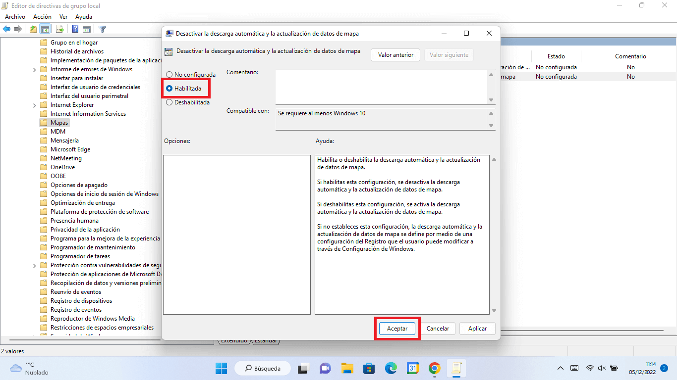 windows 11 como descargar e instalar las actualizaciones de los mapas descargados