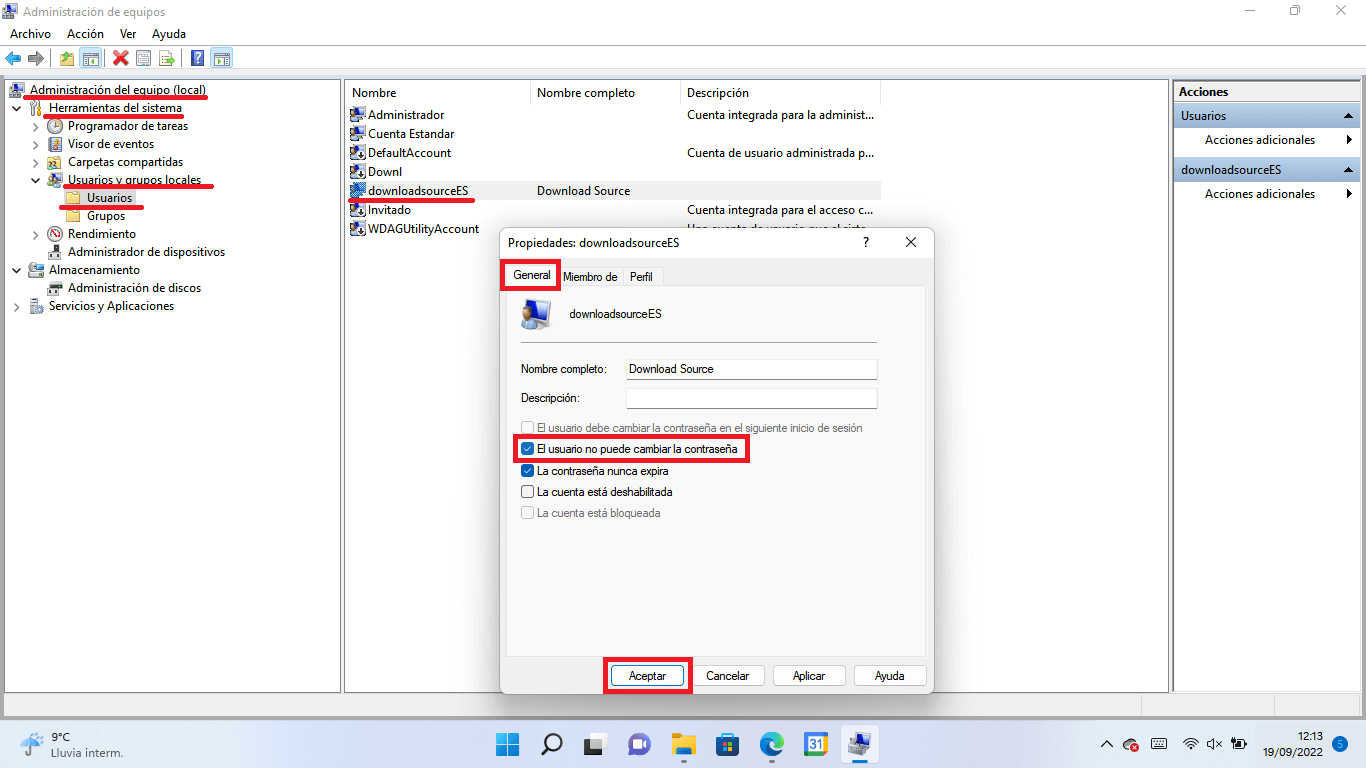 como impedir el cambio de contraseña en windows 11