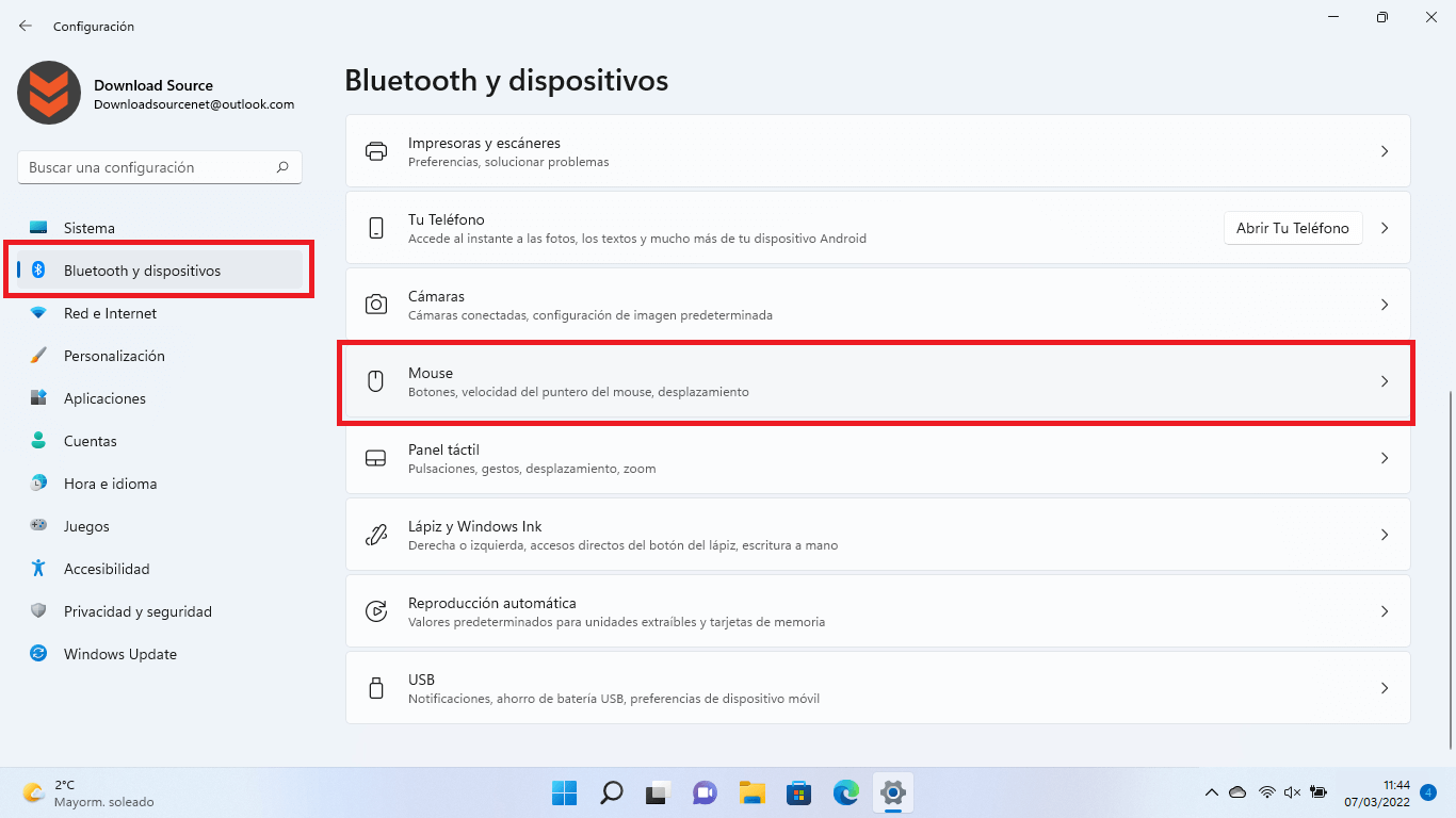 como ajustar la sensibilidad del ratón en windows 11