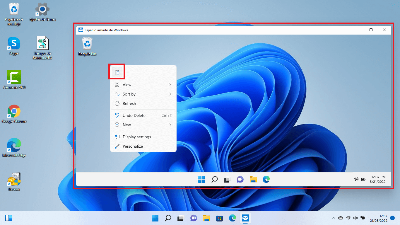 comprobar un archivo en sandbox de windows 11