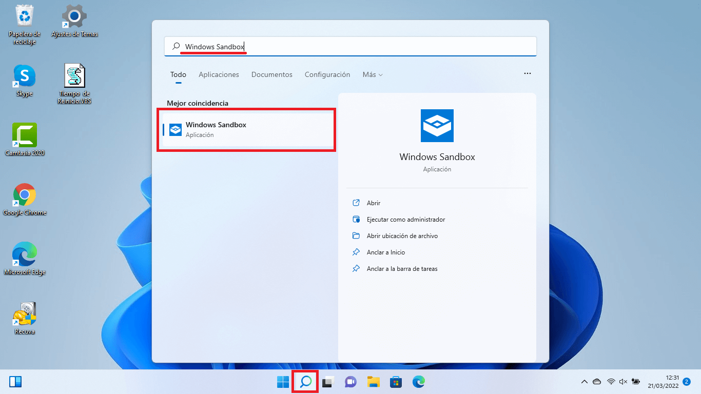 como usar el espacio aislado de windows 11