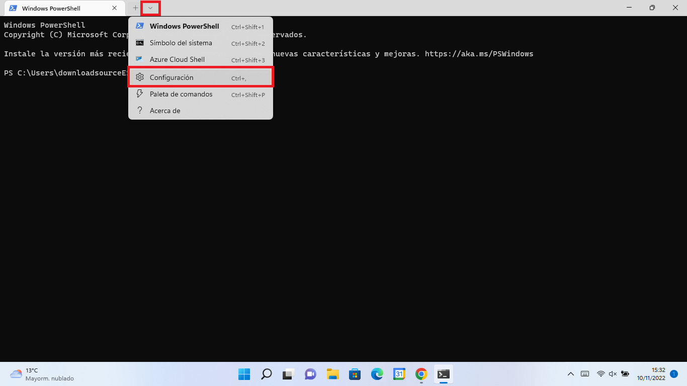 como crear un perfil en el terminal de Windows 11