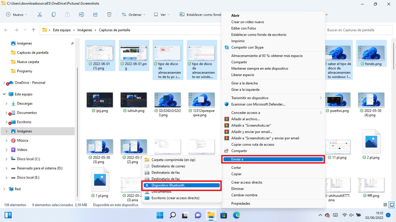 Enviar y recibir archivos PC Windows 11/10 | Bluetooth
