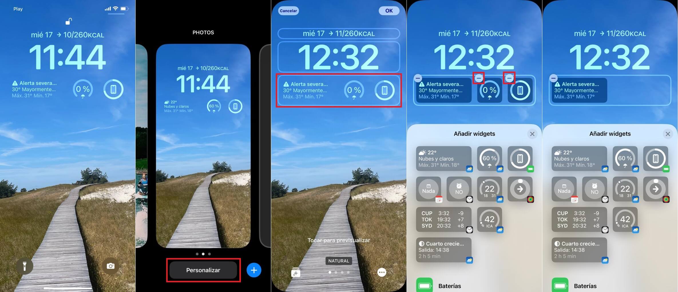 como visualizar información en widgets desde la pantalla de bloqueo de iPhone