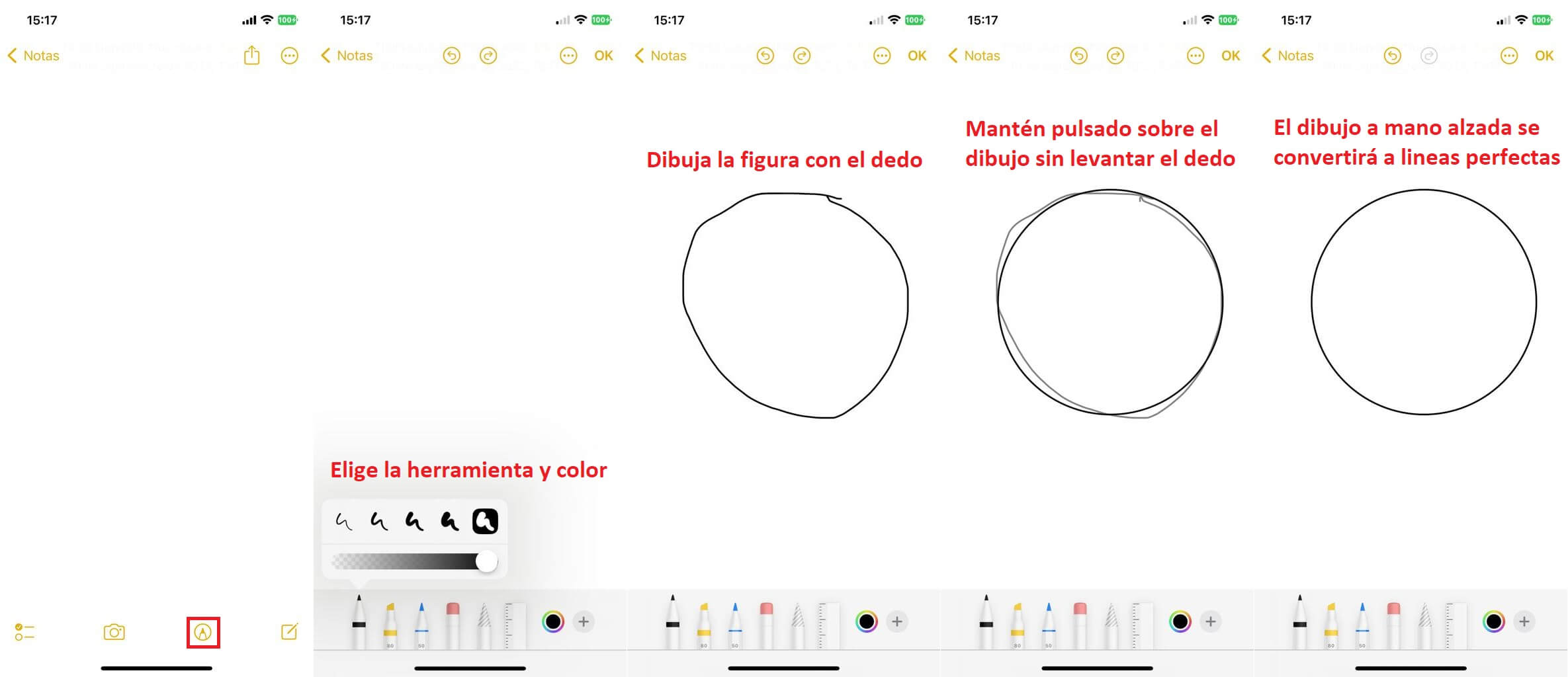 como dibujar formas geográficas perfectas a mano alzada en iPhone con iOS