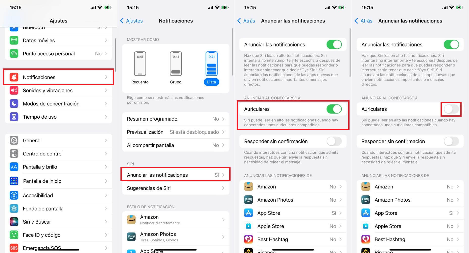 no leer las notificaciones de iphone cuando usamos los auriculares 