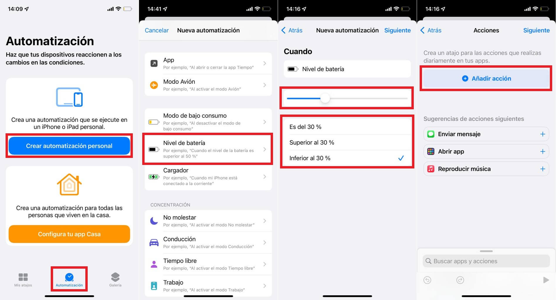 personalizar notificación de bateria baja de iPhone