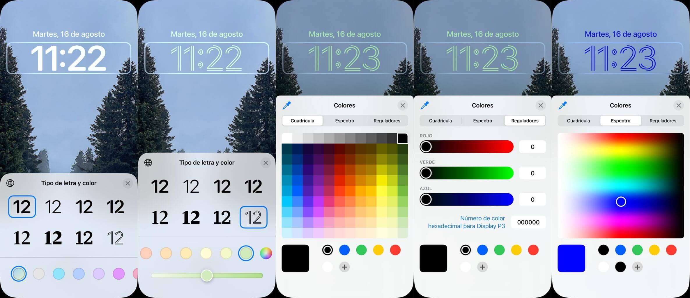 cambiar el color del reloj de la pantalla de bloqueo de tu iPhone