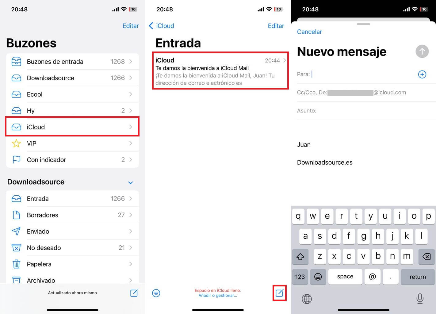 crear una cuenta de correo @icloud.com