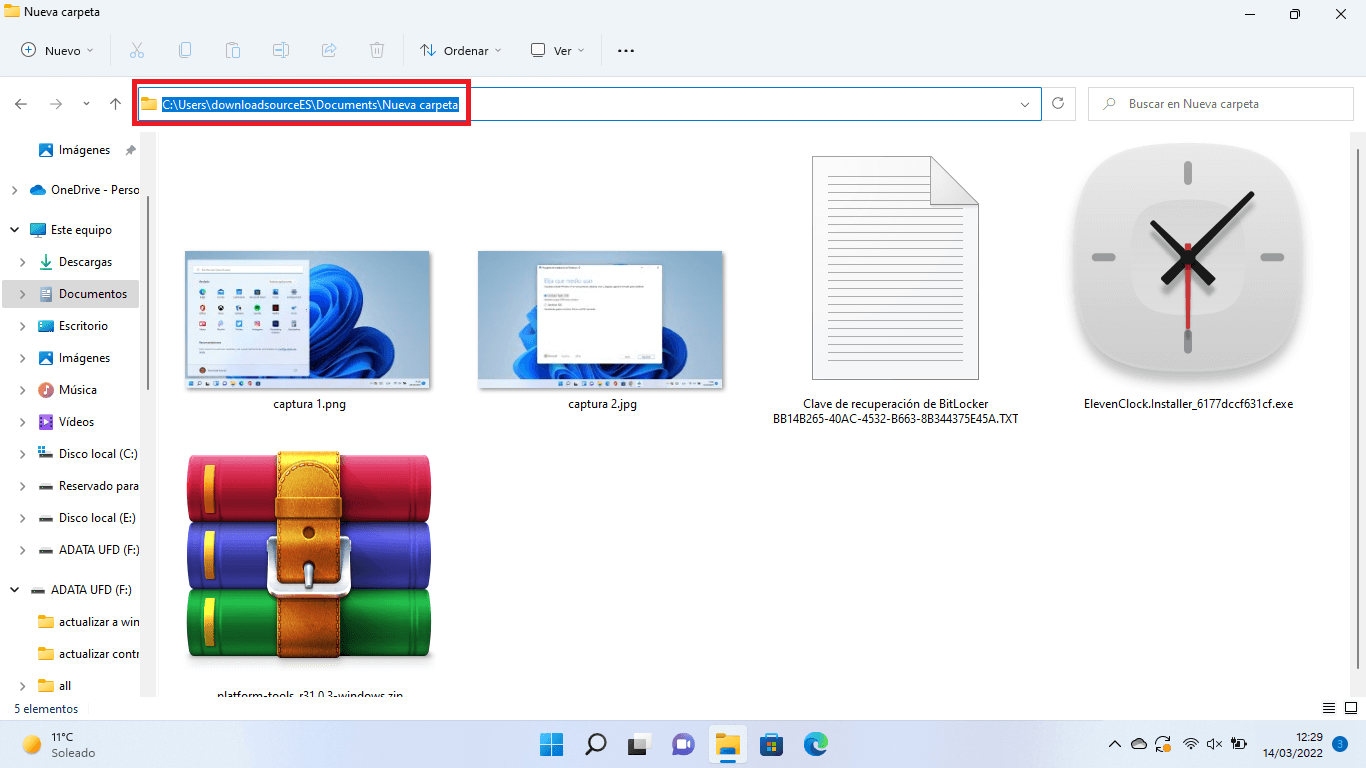 copiar la ruta de una carpeta o archivo en windows 11