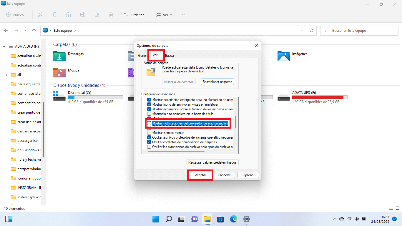 windows 11 permite desactivar anuncios