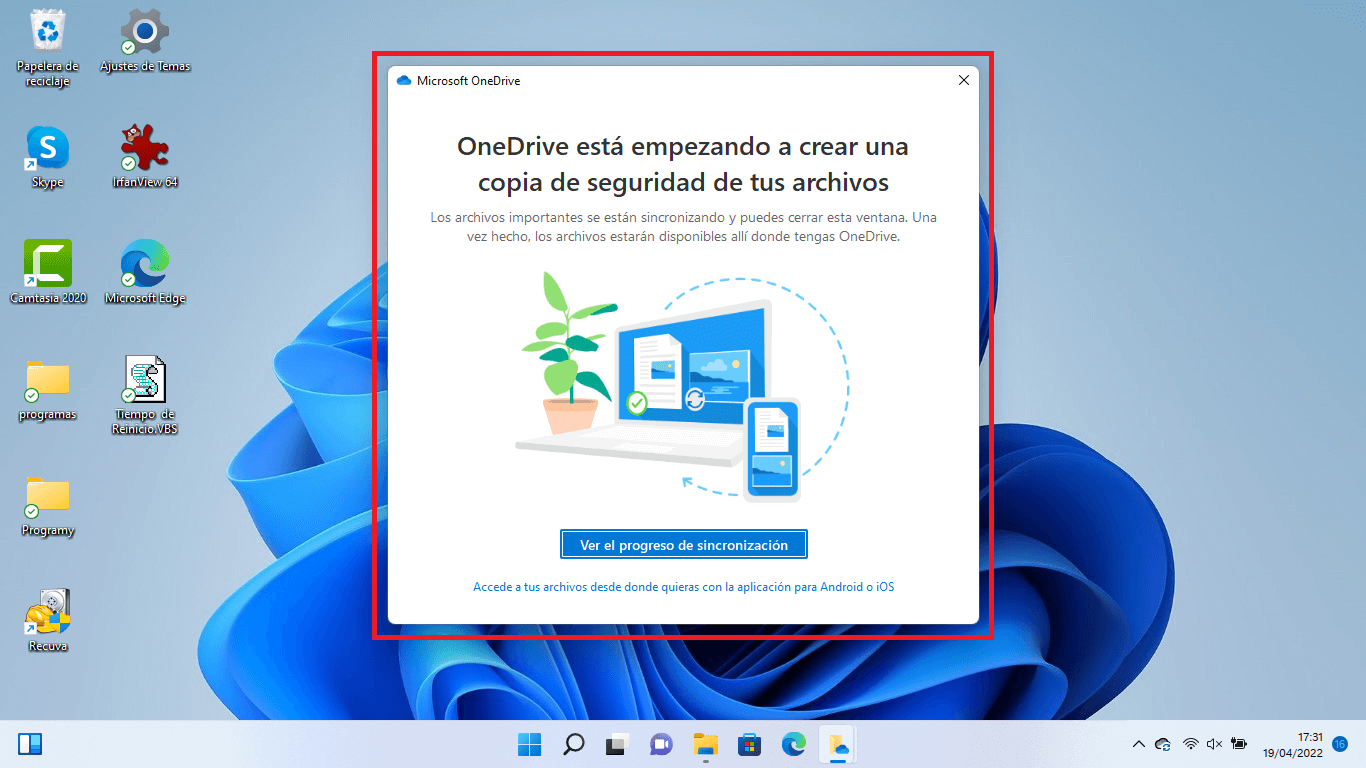 activar copia de seguridad de onedrive en windows 11 con windows 11