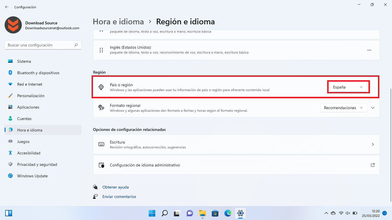 como conectarte a la tienda de microsoft de otro pais en windows 11