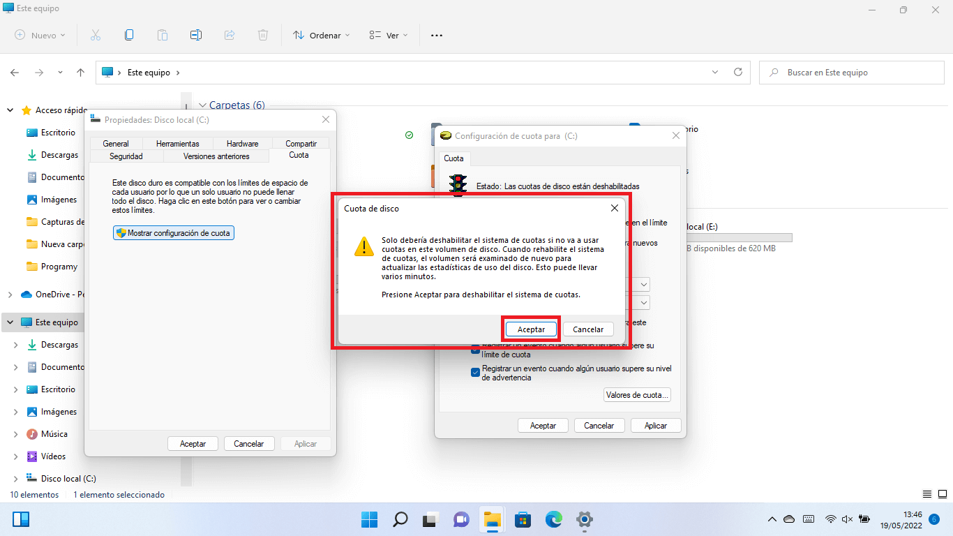 windows 11 permite otorgar limites de almacenamiento para las cuentas de usuarios de tu ordenador