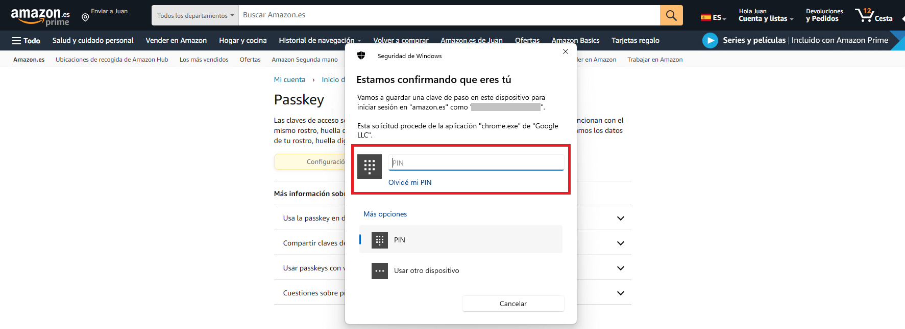 como activar las claves de acceso de Amazon en windows 10