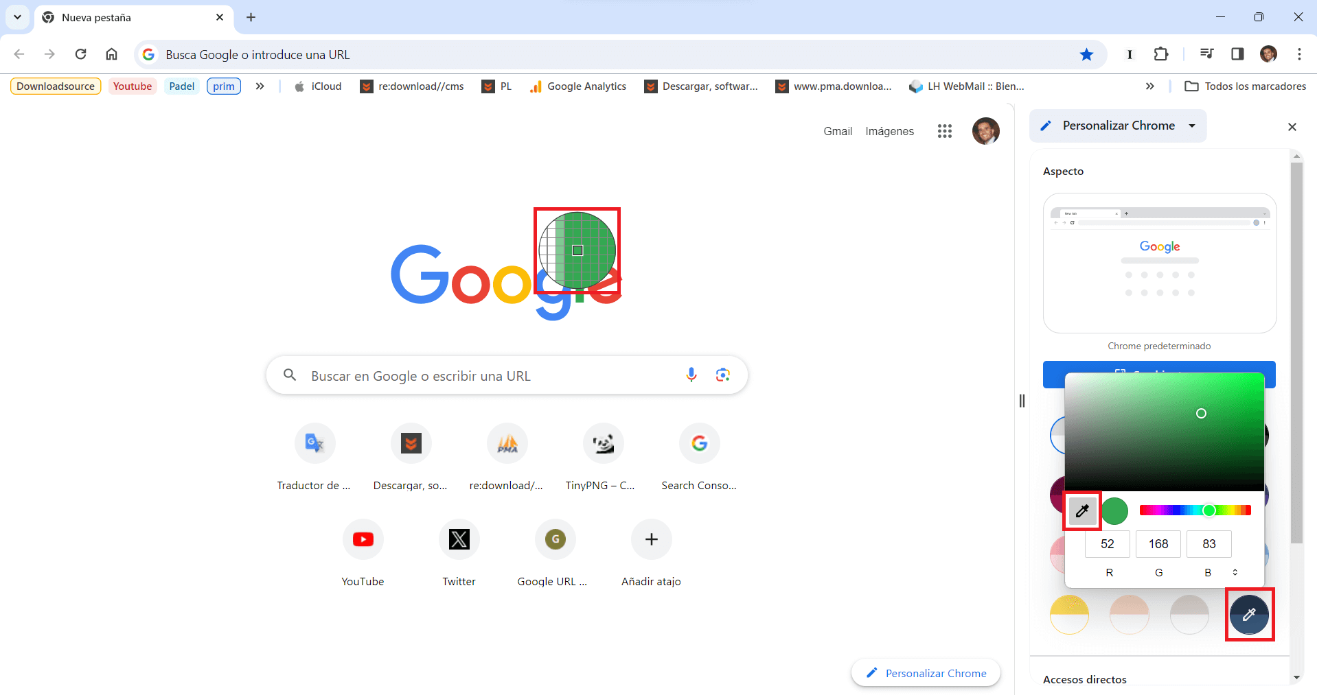 como personalizar el color de la interfaz de chrome