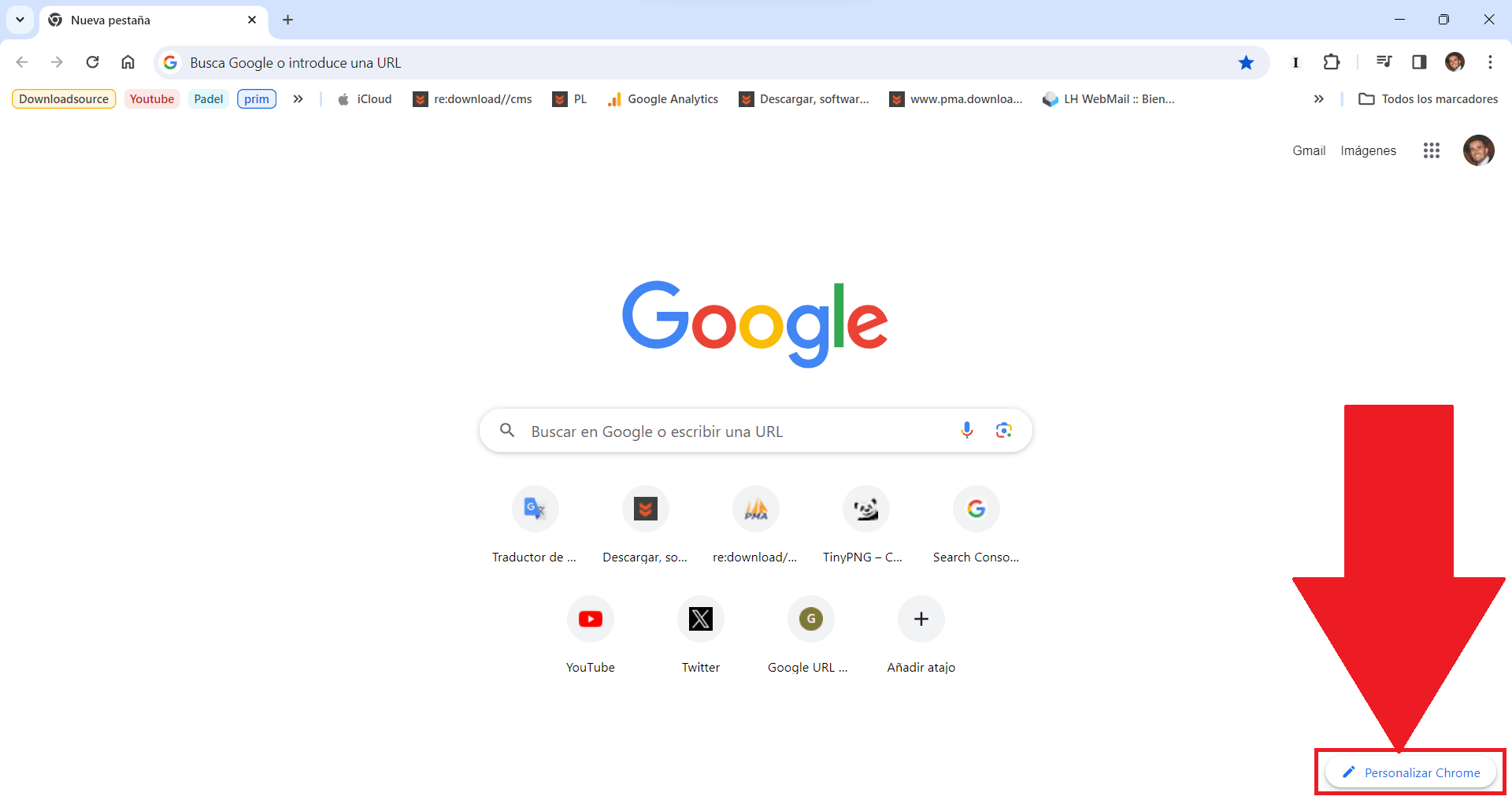 cambiar el color de la ventana de Google Chrome