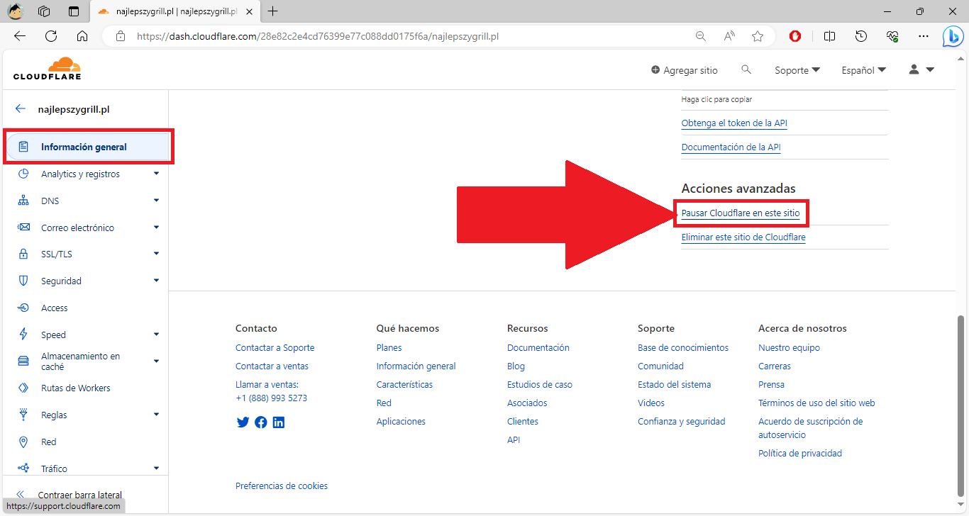 como pausar cloudflare