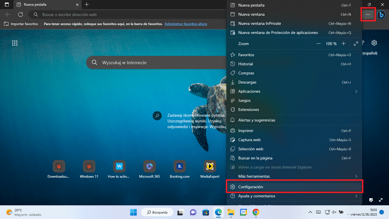 Como acceder al efecto mica de edge en windows 11