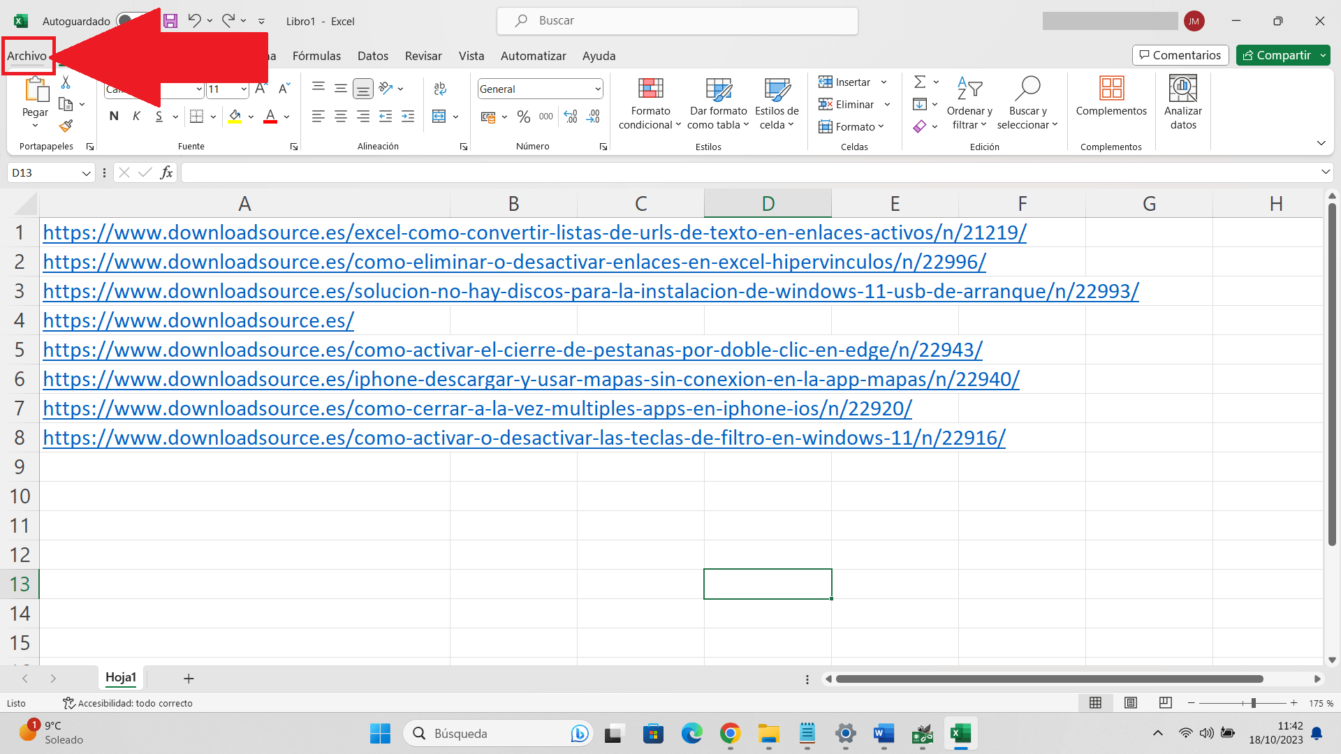 como desactivar los enlaces en Excel