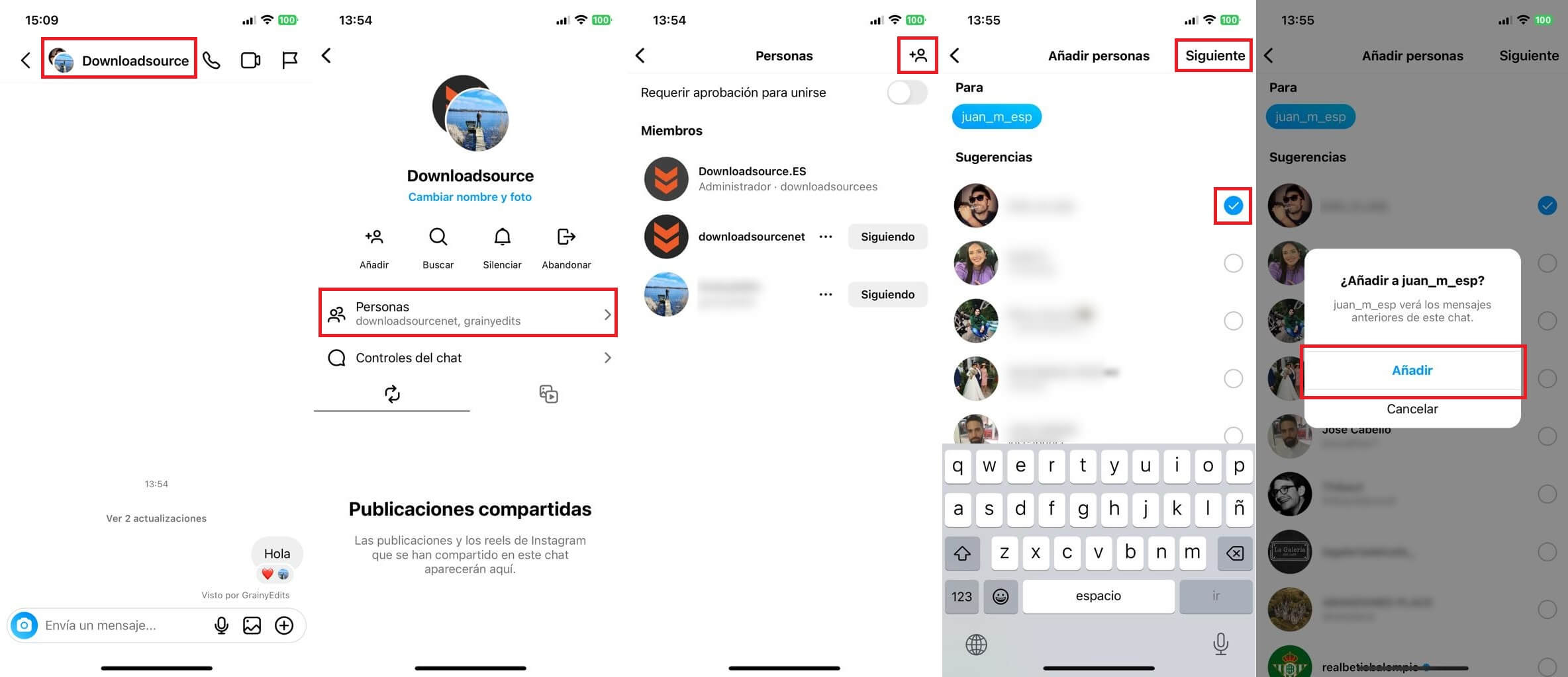 como crear y usar un grupo de chat en Instagram