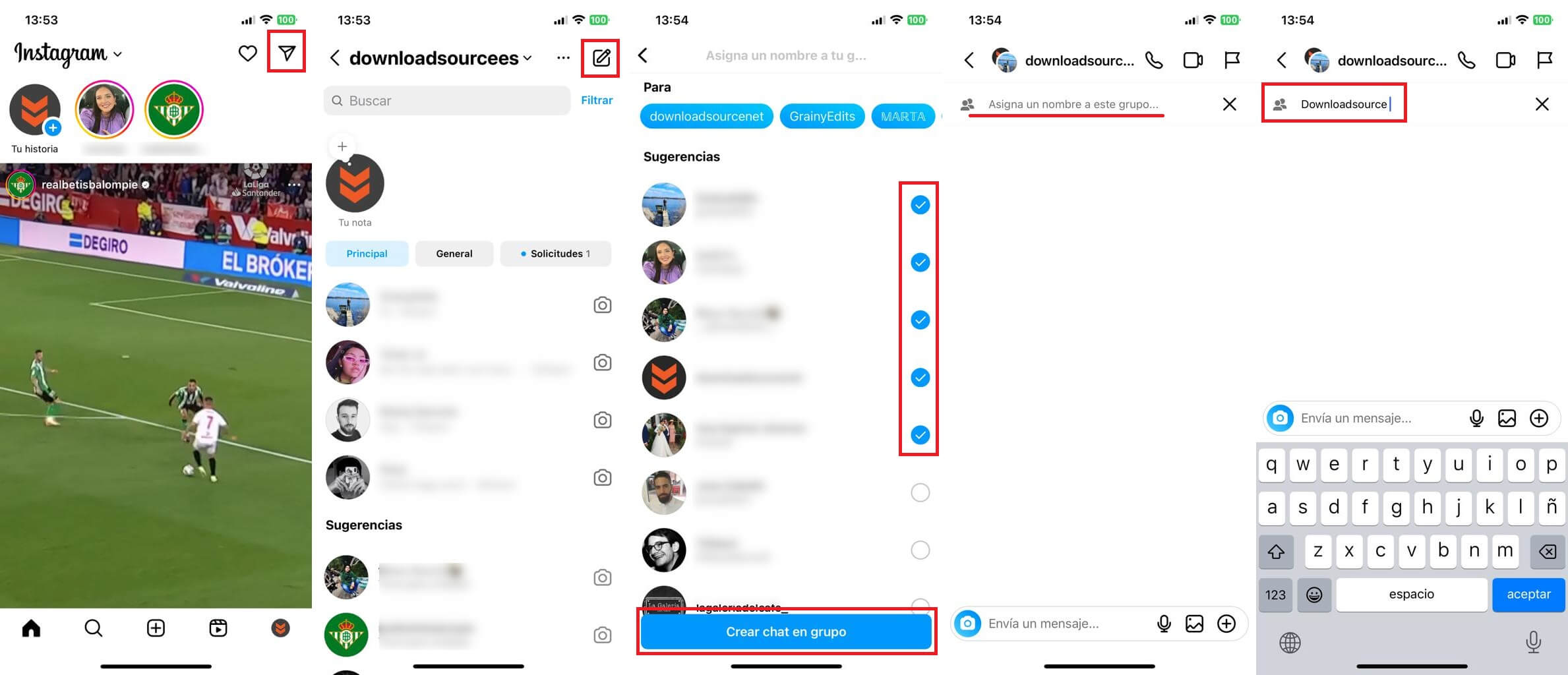 como crear y usar un grupo de chat en instagram