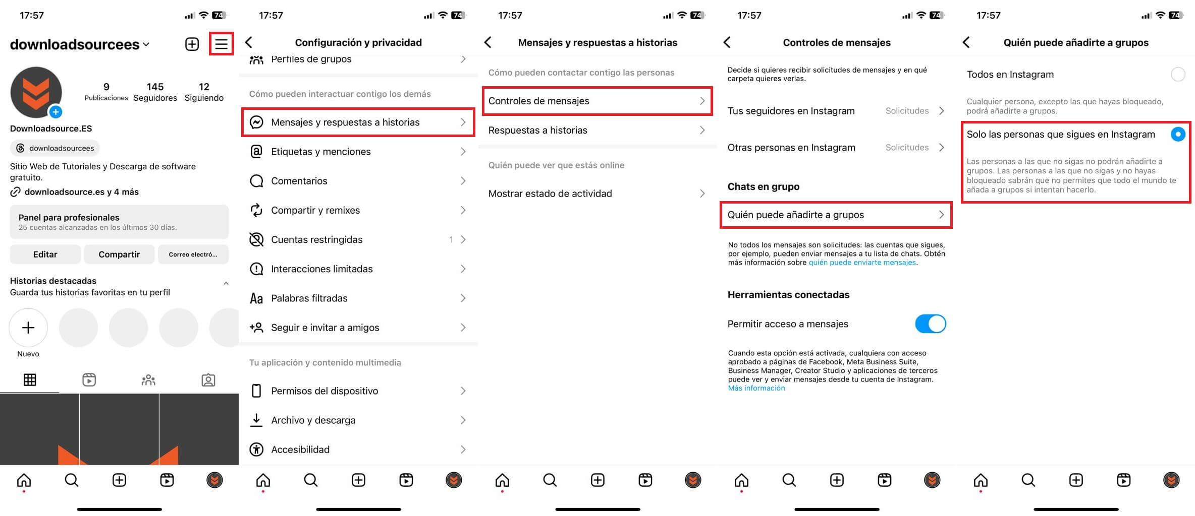 Instagram permite impedir que te añadan a grupos