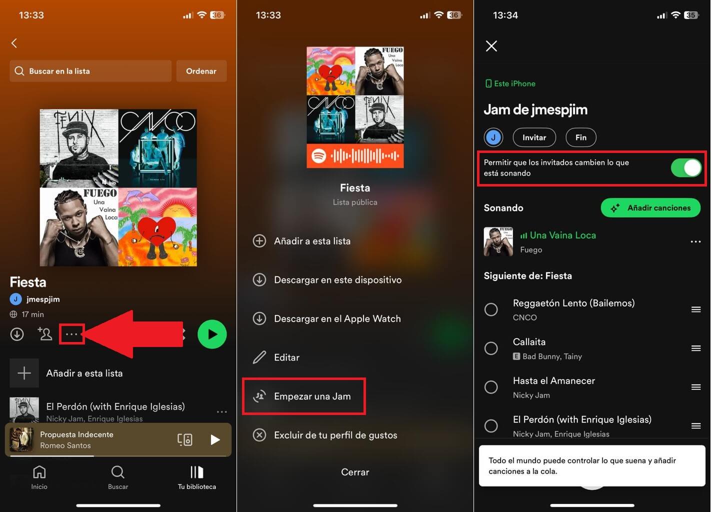 como activar Jam de spotify