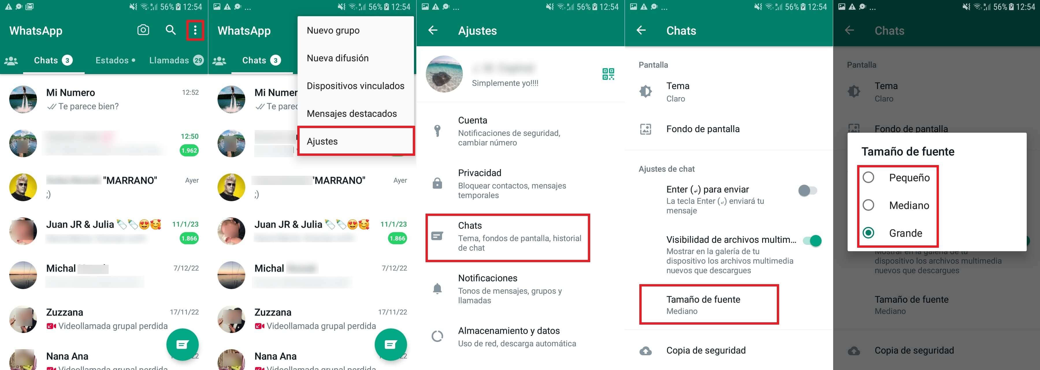 como ver mejor el mensaje de los chats de whatsapp